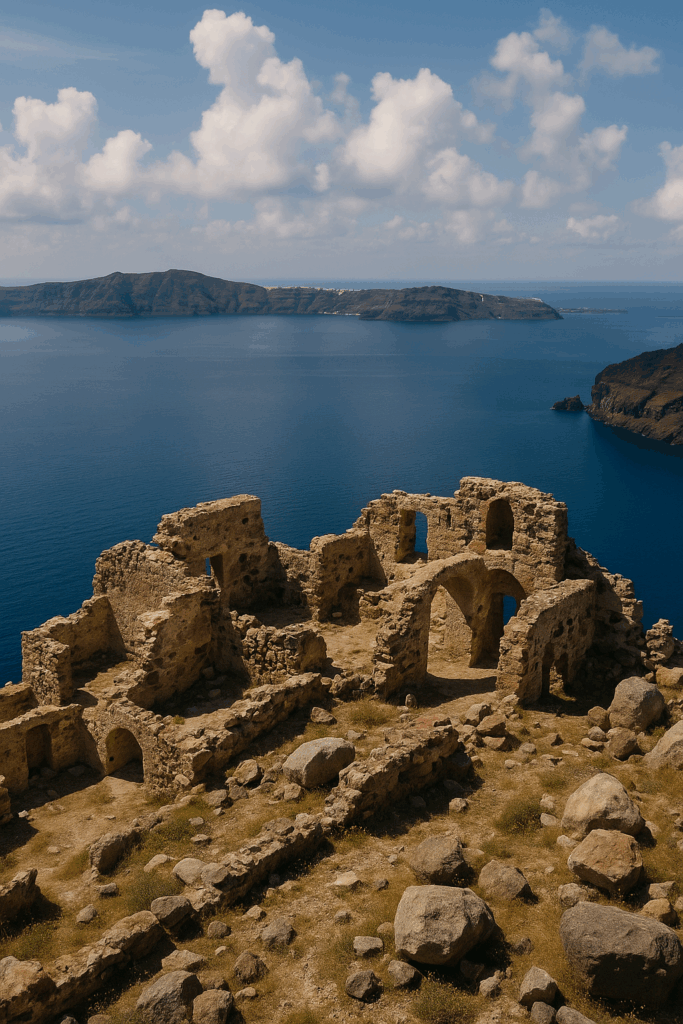 Ancient ruins and archaeological site in Santorini, Greece